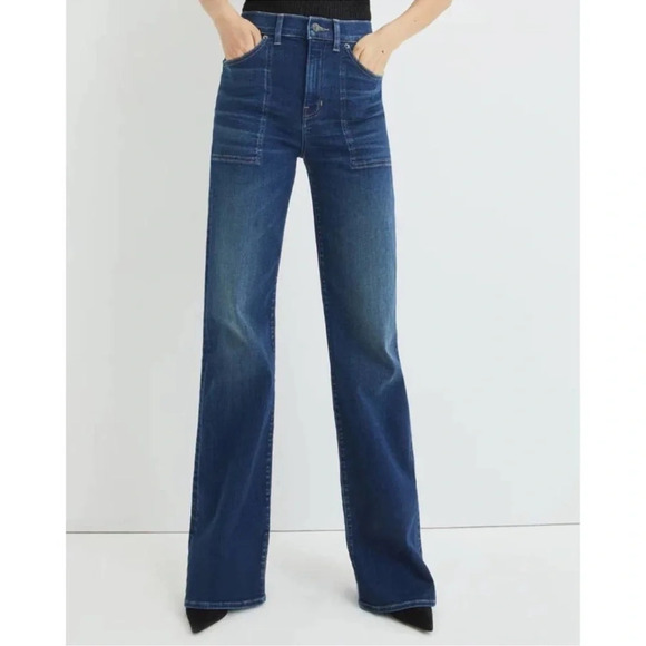 Veronica Beard Crosbie Wide Leg High Rise Astro Wash Jeans Size 32 - Picture 11 of 13